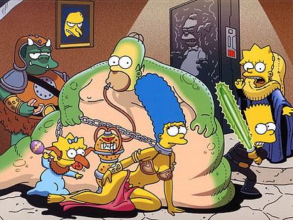 Los Simpson, Bart Simpson, Homer Simpson, Lisa Simpson, Maggie Simpson, Marge Simpson, Fondo de pantalla HD HD wallpaper