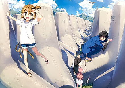Handa Seishuu, anak laki-laki anime, anak perempuan anime, Kubota Hina, anime, Kantoku, Barakamon, Kotoishi Naru, Wallpaper HD HD wallpaper