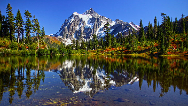 Mount Shuksan-Massiv im Nordkaskaden-Nationalpark.Shuksan in der Whatcom Grafschaft Washington Desktop-Landschaft Wallpaperhd 3840 × 2160, HD-Hintergrundbild