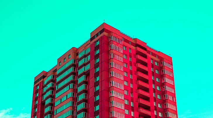 빨간색과 검은 색 플라스틱 주최자, 현대, 집, 건물, 화려한, HD 배경 화면