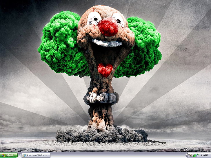 clown funny nuclear explosions 1152x864  Entertainment Funny HD Art , funny, clown, HD wallpaper