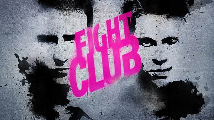 Cartel de la película Fight Club, Fight Club, Edward Norton, Brad Pitt, películas, grunge, ilustraciones, Fondo de pantalla HD