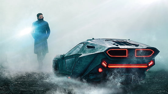 schwarzer Sportwagen, Blade Runner 2049, Ryan Gosling, Filme, Blade Runner, HD-Hintergrundbild HD wallpaper