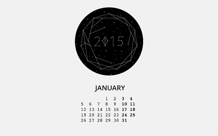 Napisane w gwiazdach - Kalendarz na styczeń 2015 r., Tapety HD
