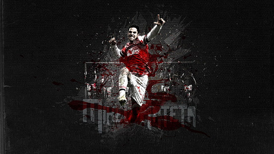 background, the inscription, player, Arsenal, Football Club, The Gunners, Mikel Arteta, HD wallpaper HD wallpaper