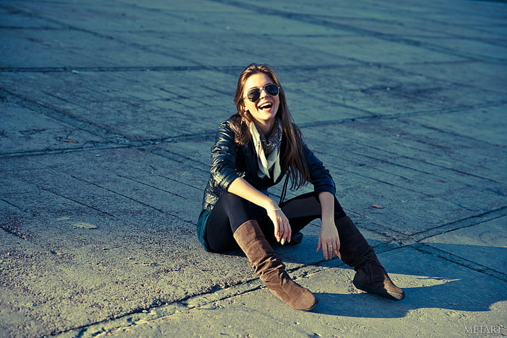 Women Model Lily C Sitting Metart Magazine Leather Jackets Images, Photos, Reviews