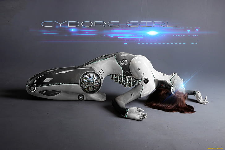 robot, sztuka cyfrowa, cyborg, science fiction, Tapety HD