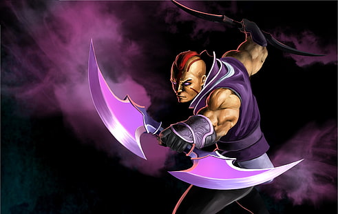 Защита древних, Dota, Dota 2, Magina, меч, мускулы, герой, фиолетовый, HD обои HD wallpaper