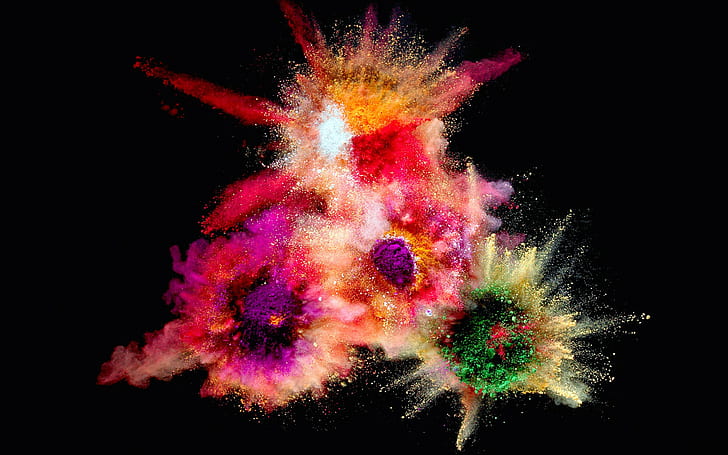Explosion color volume, light, color, volume, explosion, fireworks, Salute, HD wallpaper