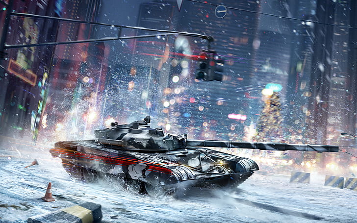 Winterkampf, gepanzerte Kriegsführung, HD-Hintergrundbild