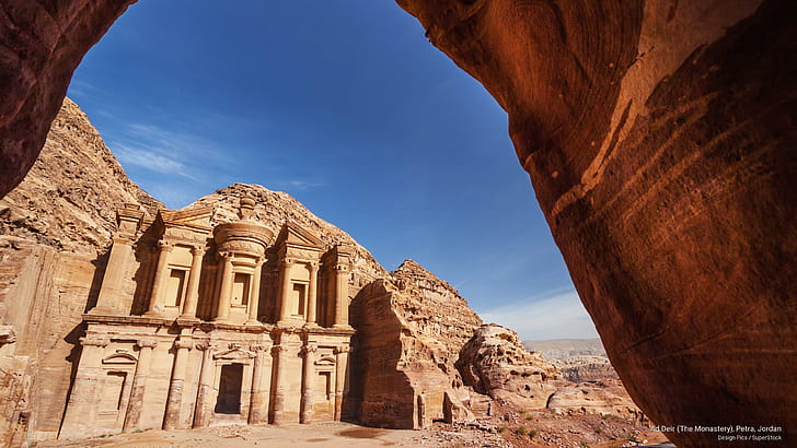 Ad Deir (klostret), Petra, Jordanien, arkitektur, HD tapet