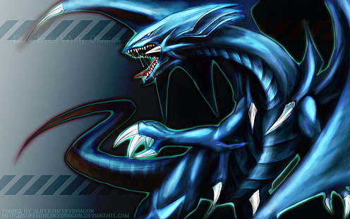 Yu-Gi-Oh !, Blauäugiger weißer Drache, HD-Hintergrundbild HD wallpaper