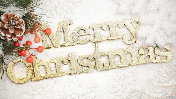A Merry Christmas Salam, riang, salam, liburan, natal, alam dan pemandangan, Wallpaper HD