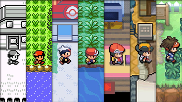 Colagem de evolução de jogo de Pokemon, pôster de jogo de Pokemon, Pokémon, HD papel de parede