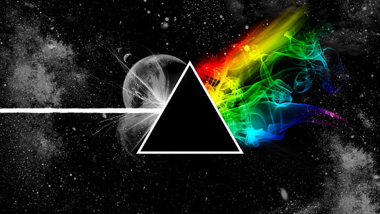 Pink Floyd Triangle Space Planet Colors 3723 2560×1440, HD wallpaper HD wallpaper