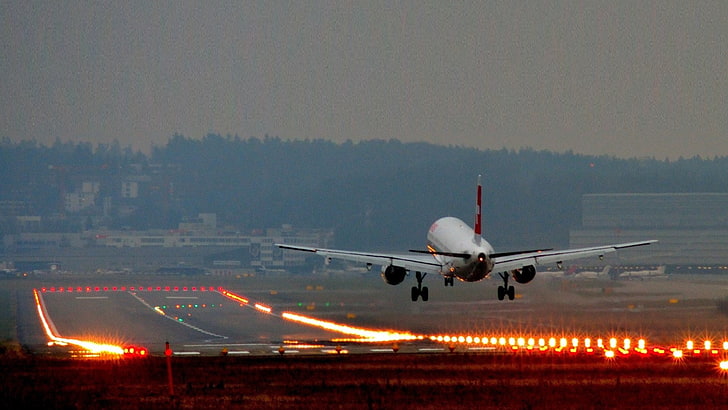 airplane, Airport, Jet, landing, HD wallpaper