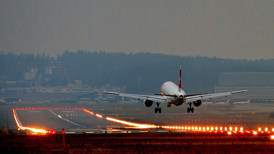 avion, aéroport, jet, atterrissage, Fond d'écran HD HD wallpaper