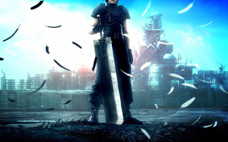 Final Fantasy, dom, Crisis Core: Final Fantasy VII, Zack Fair, sword, HD wallpaper