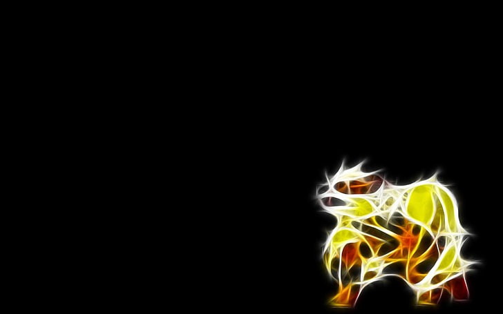 gul och orange abstrakt tapet \, Pokémon, Fractalius, HD tapet