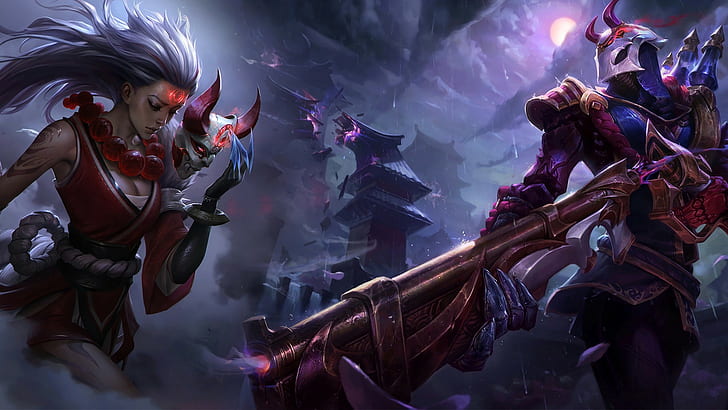 Blood moon, ADC, Diana, League of Legends, Jhin, HD тапет