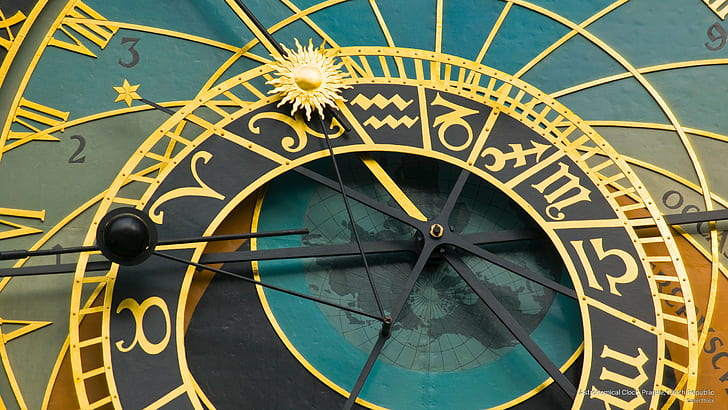 Astronomical Clock, Prague, Czech Republic, Landmarks, HD wallpaper