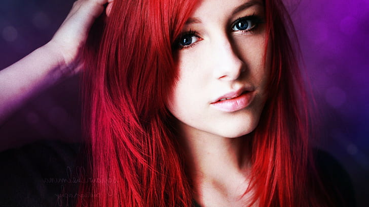sofia wilhelmina redhead blue eyes colorized photos women face, HD wallpaper