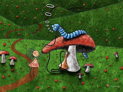 Vladstudio, fungo, Alice nel paese delle meraviglie, Sfondo HD HD wallpaper