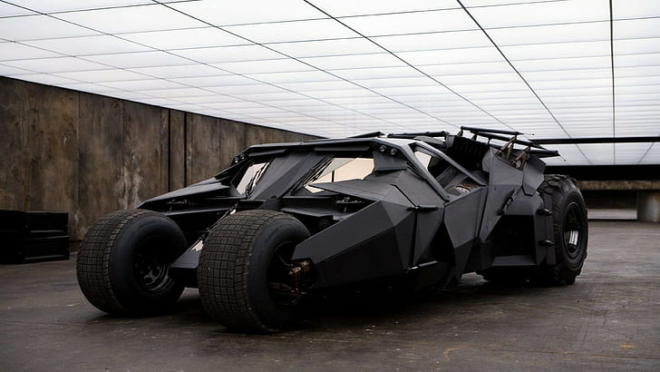 Batmobile, The Dark Knight, film, Batman, coupé sport noir, batmobile, le chevalier noir, film, batman, Fond d'écran HD