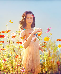 Katy Perry, singer, brunette, women outdoors, HD wallpaper HD wallpaper
