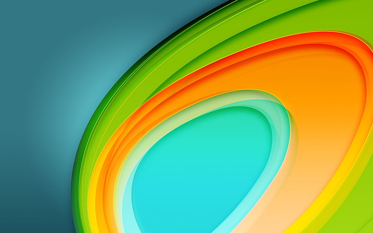abstract circle background-Design HD Wallpaper, green, orange, and teal digital wallpaper, HD wallpaper