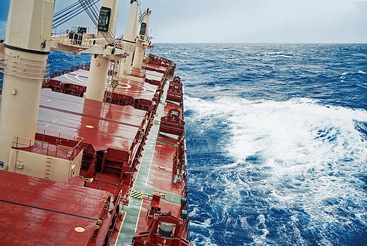 fartyg, handelsfartyg, bulkfartyg, hav, vågor, HD tapet