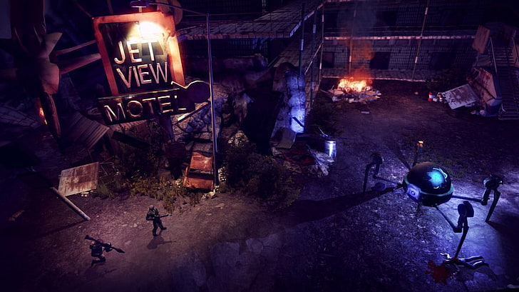 schwarz-roter Motorroller, Wasteland 2, Fallout, apokalyptisch, HD-Hintergrundbild