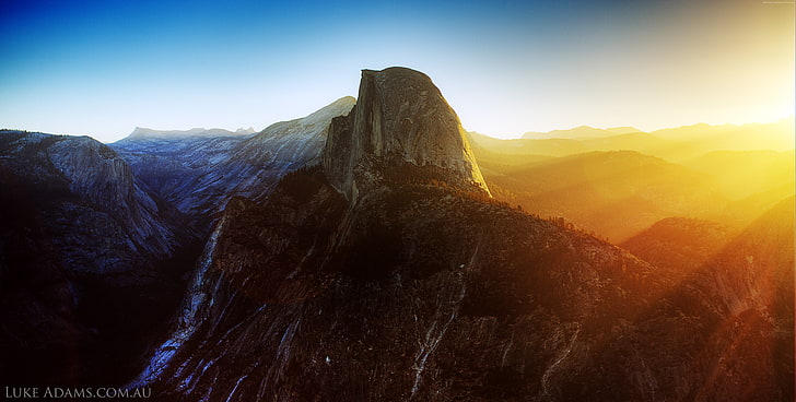 Yosemite, Half Dome, California, 5k, mountain, 4k, Sunrise, 8k, HD wallpaper