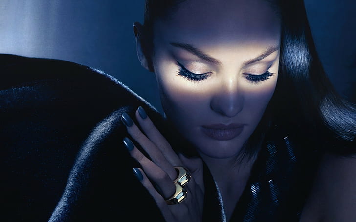 Candice Swanepoel, cara, anillos, maquillaje, uñas pintadas, modelo, mujer., Fondo de pantalla HD