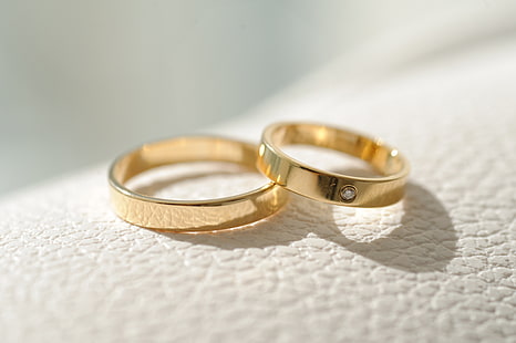 cincin pernikahan berwarna emas, emas, cincin, dekorasi, pernikahan, Wallpaper HD HD wallpaper