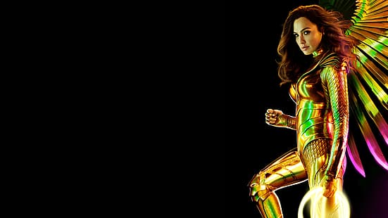 Gal Gadot, Wonder Woman, สีน้ำตาล, นักแสดง, พื้นหลังสีดำ, วอลล์เปเปอร์ HD HD wallpaper