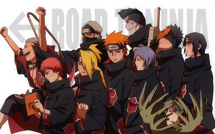 ภาพประกอบ Akatsuki, Anime, Naruto, Akatsuki (Naruto), Deidara (Naruto), Hidan (Naruto), Itachi Uchiha, Kakuzu (Naruto), Kisame Hoshigaki, Konan (Naruto), Obito Uchiha, Pain (Naruto), Sasori (Naruto) , เซ็ตสึ (นารูโตะ), วอลล์เปเปอร์ HD