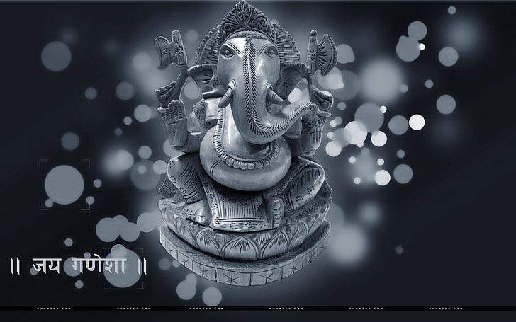 Lord Ganesha astratto, grigio Ganesha illustrazione, Dio, Lord Ganesha, astratto, ganesha, signore, sfondo, Sfondo HD