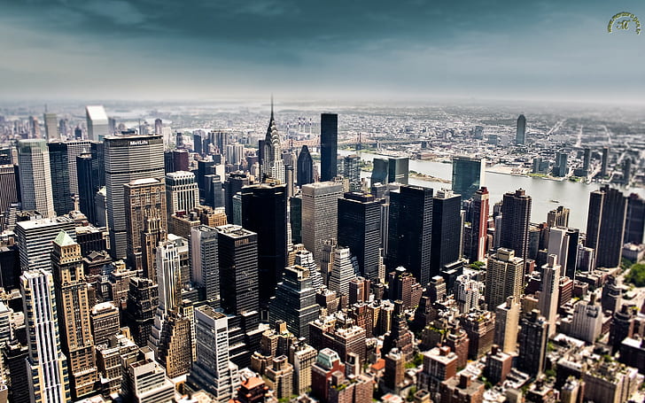 Empire State Building, New York City, paysage urbain, bâtiment, ville, USA, Fond d'écran HD