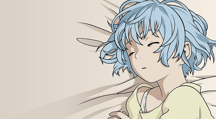 Anime Girl Sleeping, dziewczyna w żółtym swetrze śpiąca grafika, Artystyczna, Anime, Dziewczyna, Śpiąca, Tapety HD