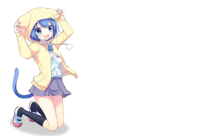 Anime Girls, Hoodie, Nekomimi, Background, anime girls, hoodie, nekomimi, background, HD wallpaper