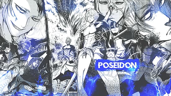 manga, collage, Shuumatsu no Valkyrie, Poseidone, muscoli, Sfondo HD HD wallpaper