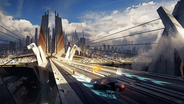 ciudad futura ciudad futurista ciudad futurista, Fondo de pantalla HD