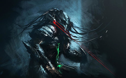 Illustrazione del personaggio di Predator, Predator (film), film, opere d'arte, creatura, fantascienza, Sfondo HD HD wallpaper