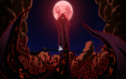 manliga anime karaktär tapeter, anime, Hellsing, Alucard, vampyrer, Moon, HD tapet HD wallpaper