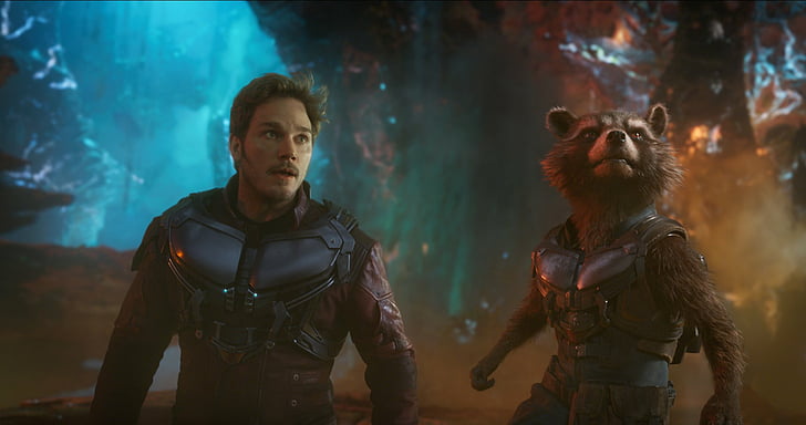 Film, Guardians of the Galaxy Vol. 2, Chris Pratt, Rocket Raccoon, Star Lord, Tapety HD