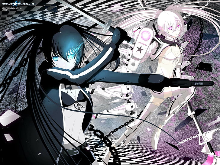 Black Rock Shooter, anime girls, anime, White Rock Shooter, Strength (Black Rock Shooter), Wallpaper HD
