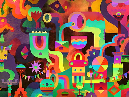 Motif coloré, dessin abstrait, Coloré, Motif, Abstrait, Conception, Fond d'écran HD HD wallpaper