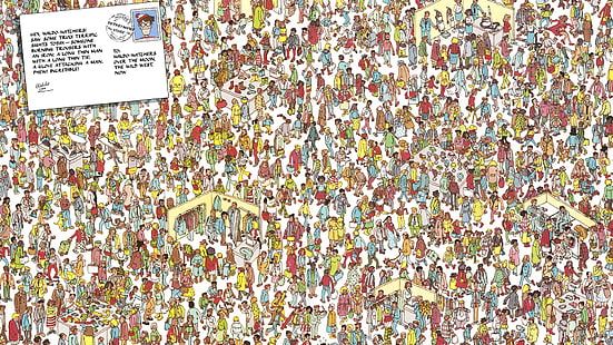ilustração de pessoas, Waldo, quebra-cabeças, HD papel de parede HD wallpaper