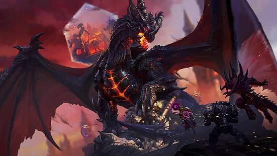 มังกร, World of Warcraft, Deathwing วีรบุรุษแห่งพายุ, วอลล์เปเปอร์ HD HD wallpaper